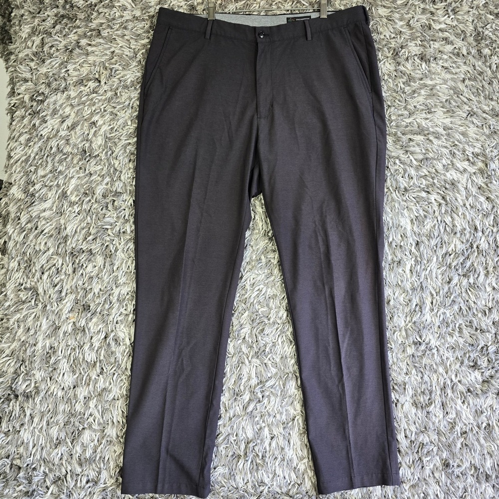 Greg Norman Mens Golf Pants 40x32 Dark Gray Stretch Performance Flat Front Shark